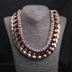 Rhinestone Woven Rope Thick Chain Collar Choker Statement Necklace