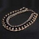 Rhinestone Woven Rope Thick Chain Collar Choker Statement Necklace