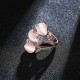 Rose Gold Plated Crystal Rhinestones Flower Women Finger Rings