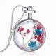 Round Glass Dry Flower Women Necklace Alloy Jewelry Christmas Gift