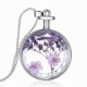 Round Glass Dry Flower Women Necklace Alloy Jewelry Christmas Gift