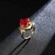 Ruby Crystal Gold Plated Fine Copper Elegant Finger Ring Fine Jewelry for Women