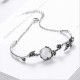 S925 Silver Elegant Chain Bracelets White Gold Plum Blossom Plant Bracelet Fashion Jewelry for Women