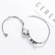 S925 Silver Elegant Chain Bracelets White Gold Plum Blossom Plant Bracelet Fashion Jewelry for Women