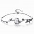 S925 Silver Elegant Chain Bracelets White Gold Plum Blossom Plant Bracelet Fashion Jewelry for Women