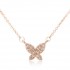 S925 Silver Micro Rhinestone All-match Butterfly Clavicle Necklace