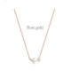 S925 Sterling Silver Rhinestone Artificial Pearl Leaves Short Clavicle Necklace