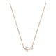 S925 Sterling Silver Rhinestone Artificial Pearl Leaves Short Clavicle Necklace