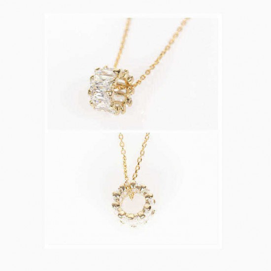 S925 Sterling Silver Short Zircon Crystal Simple Chain Sweet Clavicle Necklaces