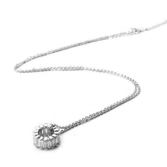 S925 Sterling Silver Short Zircon Crystal Simple Chain Sweet Clavicle Necklaces