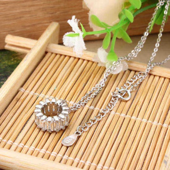 S925 Sterling Silver Short Zircon Crystal Simple Chain Sweet Clavicle Necklaces