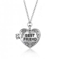 SIlver Crystal Rhinestone Heart Letter Moon Clavicle Women Necklace Chain