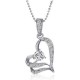 SIlver Crystal Rhinestone Heart Letter Moon Clavicle Women Necklace Chain