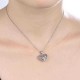 SIlver Crystal Rhinestone Heart Letter Moon Clavicle Women Necklace Chain