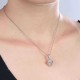 SIlver Crystal Rhinestone Heart Letter Moon Clavicle Women Necklace Chain