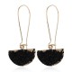 Semicircle Geometric Natural Crystal Stones Micro Paved Dangle Earrings Jewelry for Women