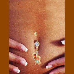 Sexy Butterfly Belly Rings Fashion Body Jewelry Colorful Rhinestone Zirconia Piercing Ring For Women