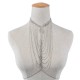 Sexy Hollow Flower Disc Multilayer Tassel Body Chain Elegant Alloy Long Necklace