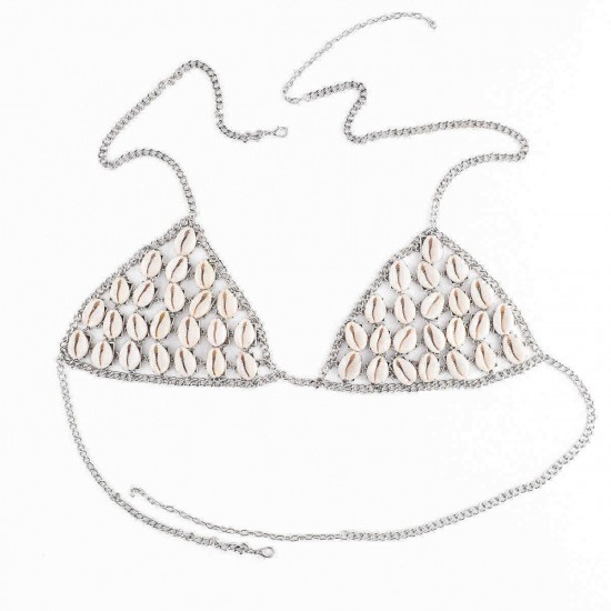 Sexy Hollow Shell Beach Breathable Free Bra Body Chain