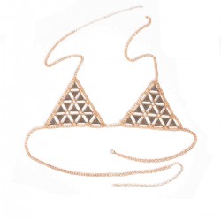 Sexy Hollow Triangle Beach Breathable Free Bra Body Chain