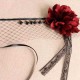 Sexy Mask Crystal Black Lace Gauze Red Flower Ribbon Masks Halloween For Women