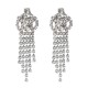 Shiny Rhinestone Long Earrings Heart Round Eye Irregular Shape Ear Stud