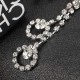 Shiny Rhinestone Long Earrings Heart Round Eye Irregular Shape Ear Stud