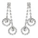 Shiny Rhinestone Long Earrings Heart Round Eye Irregular Shape Ear Stud