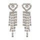 Shiny Rhinestone Long Earrings Heart Round Eye Irregular Shape Ear Stud