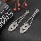 Shiny Rhinestone Long Earrings Heart Round Eye Irregular Shape Ear Stud