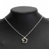 Silver Full Rhinestone Hollow Star Moon Pendant Necklace For Women