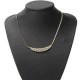 Silver Gold Plated Rhinestone Twisty Snake Chain Pendant Necklace