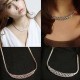 Silver Gold Plated Rhinestone Twisty Snake Chain Pendant Necklace