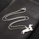 Silver Love Dog Heart Pendant Charm Women Necklace Chain