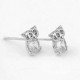 Silver Plated Cute Crystal Owl Ear Stud Earrings For Women