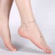 Silver Plated Heart Chain Crown Pendant Irregular Plate Anklet Women Jewelry