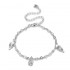 Silver Plated Heart Chain Crown Pendant Irregular Plate Anklet Women Jewelry