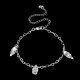 Silver Plated Heart Chain Crown Pendant Irregular Plate Anklet Women Jewelry