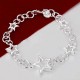 Silver Plated Hollow Stars Chain Charm Bracelet For Women