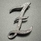 Silver Plated Rhinestone English Letters Brooch For Women