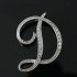 Silver Plated Rhinestone English Letters Brooch For Women