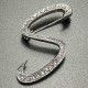 Silver Plated Rhinestone English Letters Brooch For Women