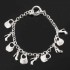 Silver Plated Shoes Bags Chain Pendant Bracelet Women Jewelry