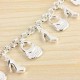 Silver Plated Shoes Bags Chain Pendant Bracelet Women Jewelry