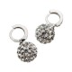 Silver Plated Zircon Ball Dangle Drop Hoop Earrings Women Jewelry