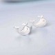 Silver Sweet Little Whale Ear Stud Earrings For Women