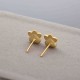 Simple 925 Sterling Silver Gold Color Lovely Cat Claws Stud Earrings for Women