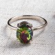 Simple Adjustable Crystal Open Ring Colorful Gemstone Gold Band Engagement Bridal Jewelry for Women