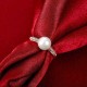 Simple Rose Gold Pearl Rhinestone Ring Gift For Women