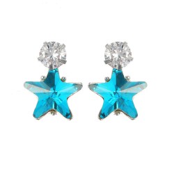 Simple Star Ear Stud Earring Dazzling Cubic Zirconia Star Crystal Piercing Earrings for Women